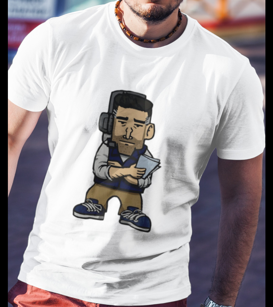 Bill Belichick Headset New England Patriots Coach Caricature T-Shirt