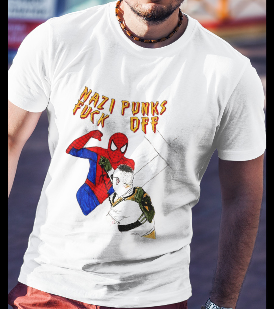 Nazi Punks Fuck Off Spider Man Punching T-Shirt