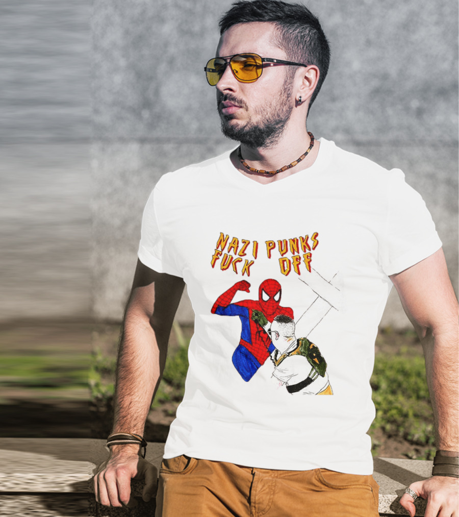 Nazi Punks Fuck Off Spider Man Punching T-Shirt