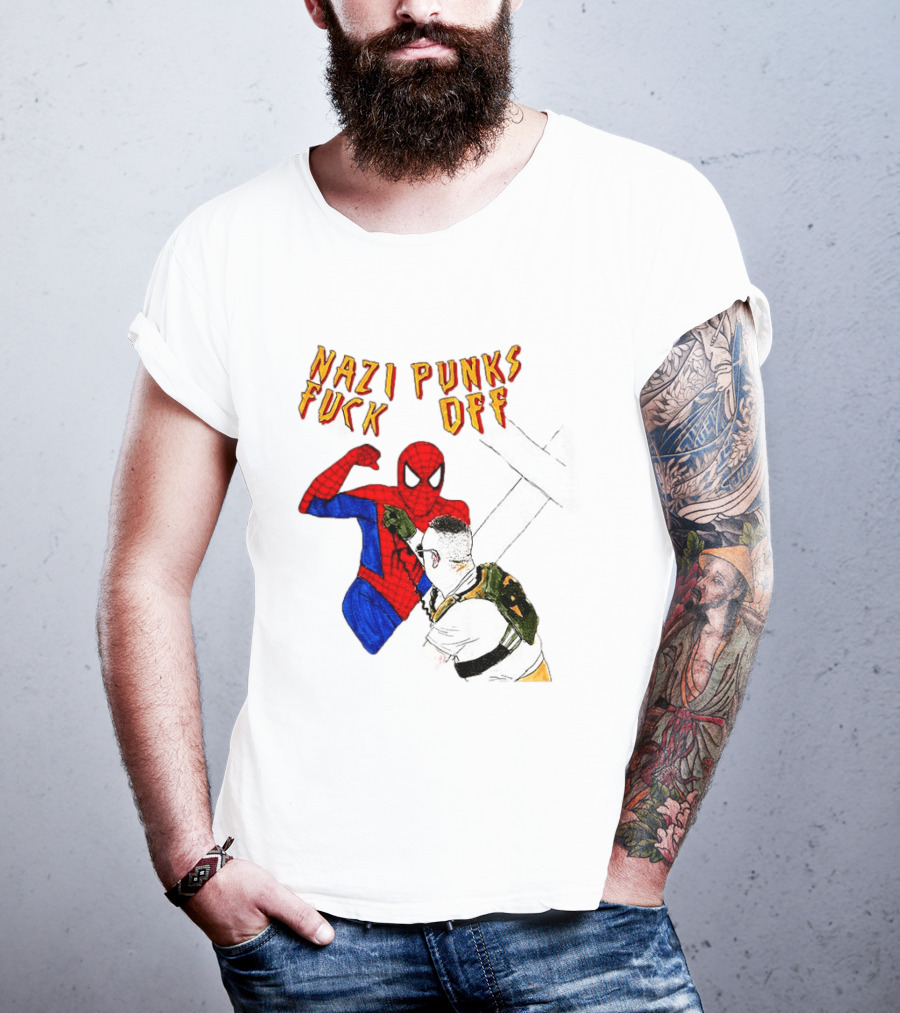 Nazi Punks Fuck Off Spider Man Punching T-Shirt