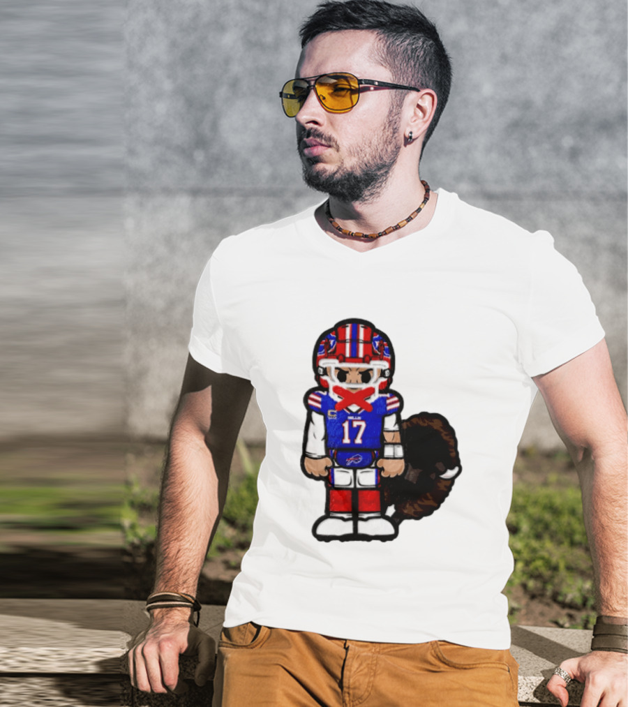 Josh Allen Buffalo Bills 17 Chibi Football 2026 T-Shirt