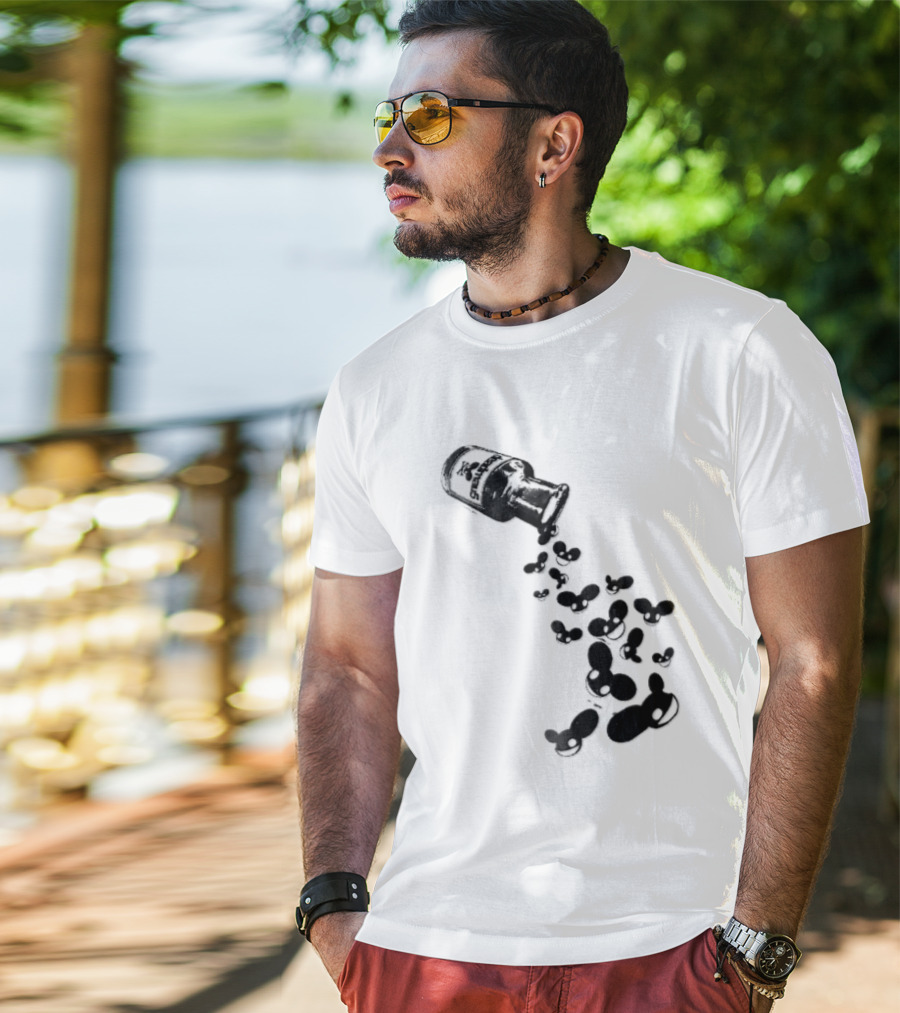 Deadmau5 Tipped Glass Medicine Bottle Mouse Head Spill T-Shirt