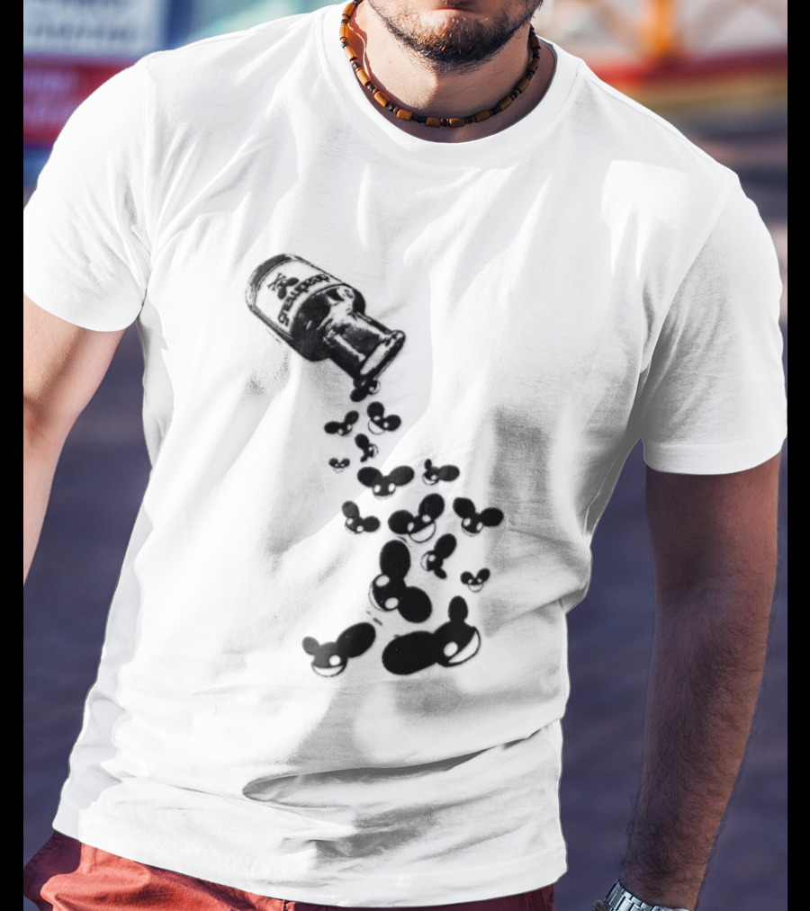Deadmau5 Tipped Glass Medicine Bottle Mouse Head Spill T-Shirt