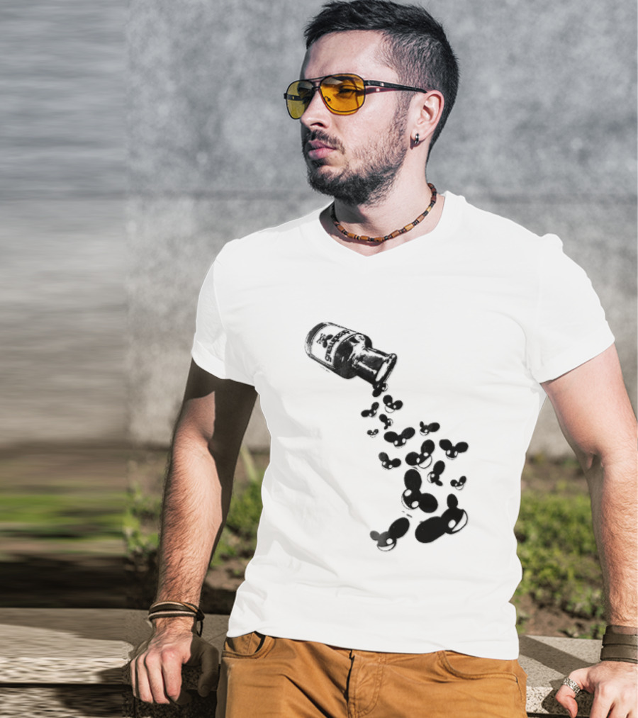 Deadmau5 Tipped Glass Medicine Bottle Mouse Head Spill T-Shirt