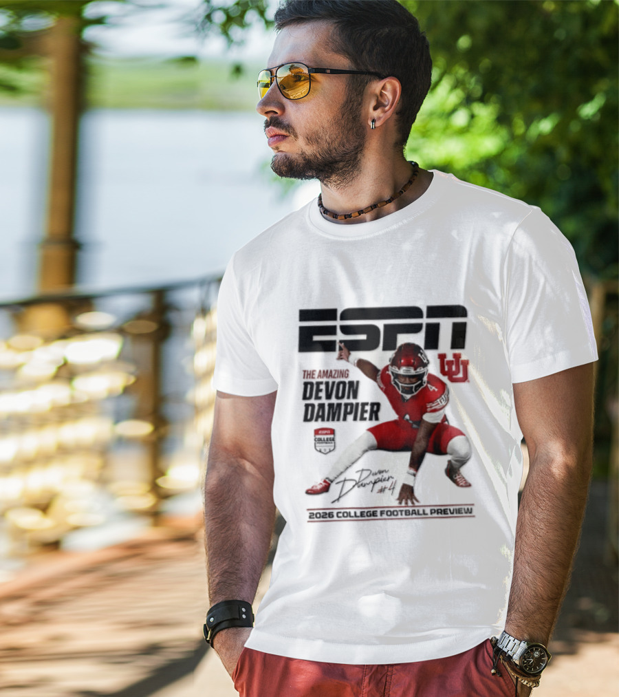 ESPN College Football 2026 Preview Devon Dampier Utah Utes T-Shirt
