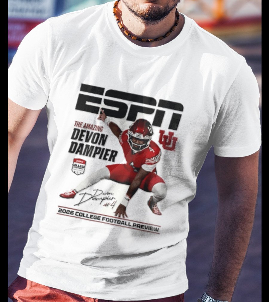 ESPN College Football 2026 Preview Devon Dampier Utah Utes T-Shirt