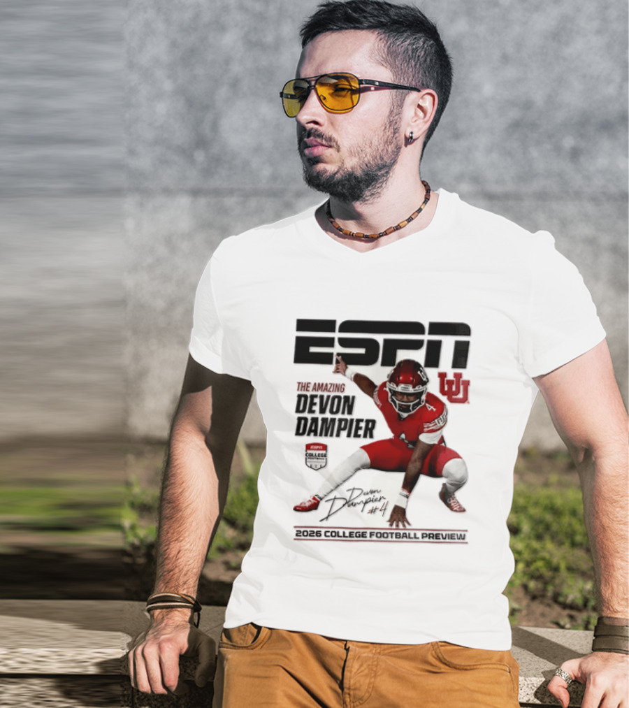 ESPN College Football 2026 Preview Devon Dampier Utah Utes T-Shirt