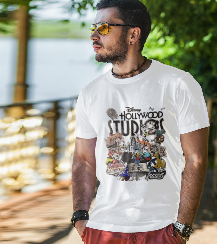 Disney Hollywood Studios G Force Records Rockers Distressed Cartoon Characters Collage T-Shirt
