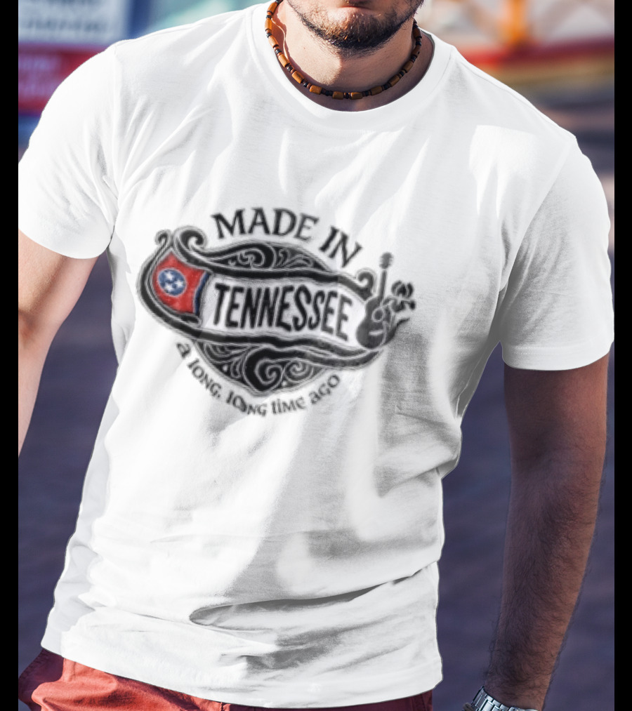 Made In Tennessee A Long Long Time Ago State Flag Guitar T-Shirt