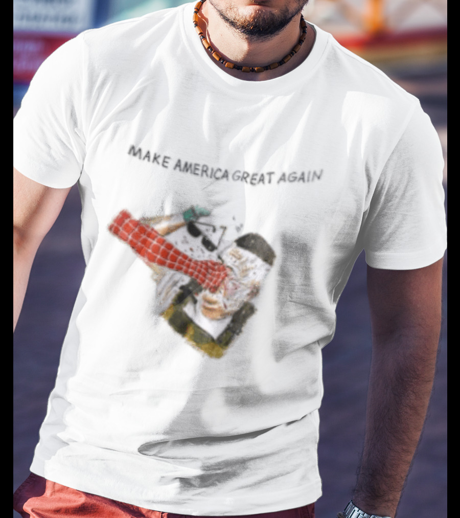 Make America Great Again Spider Man Punching Political Caricature T-Shirt