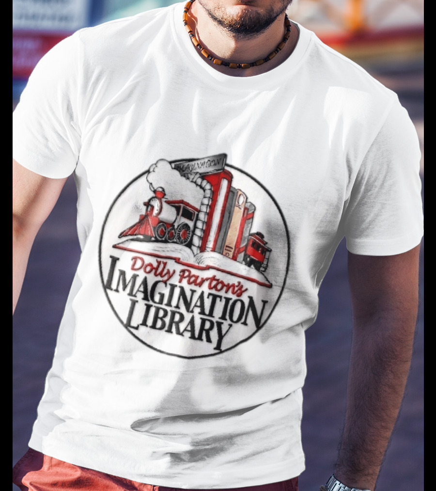 Dolly Parton's Imagination Library Steam Train And Books Oval T-Shirt