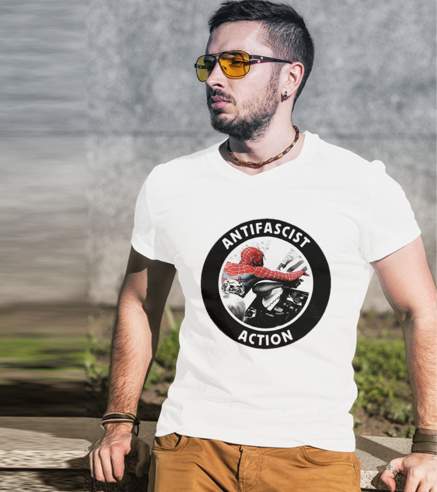Spider Punk Hobie Brown Spider Man Antifascist Action Good Night White Pride Anti Fascist T-Shirt