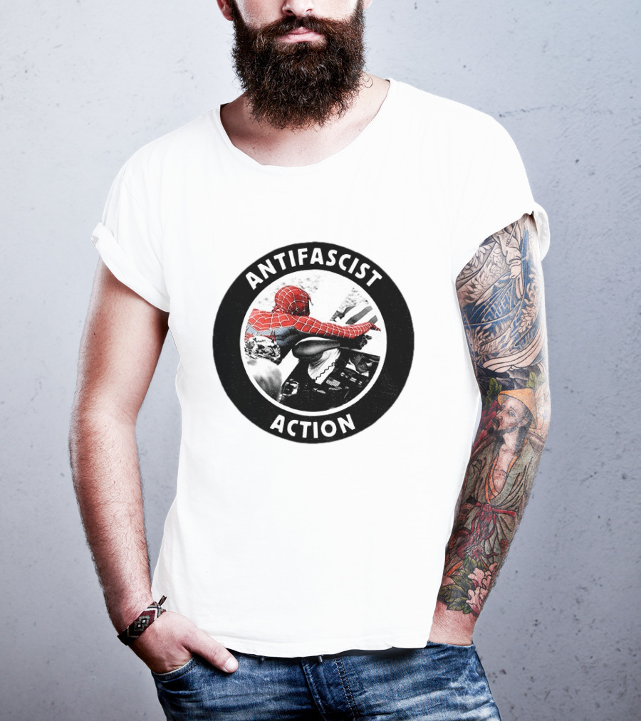 Spider Punk Hobie Brown Spider Man Antifascist Action Good Night White Pride Anti Fascist T-Shirt
