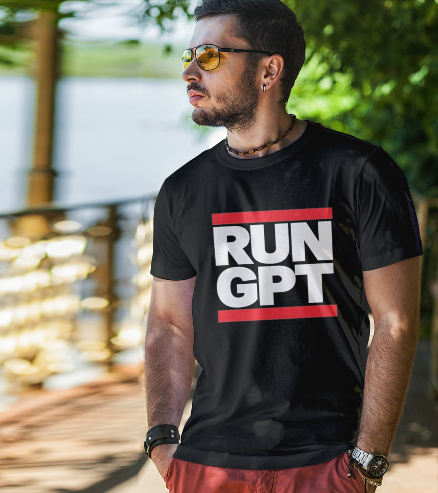 RUN GPT Bold Red White T-Shirt