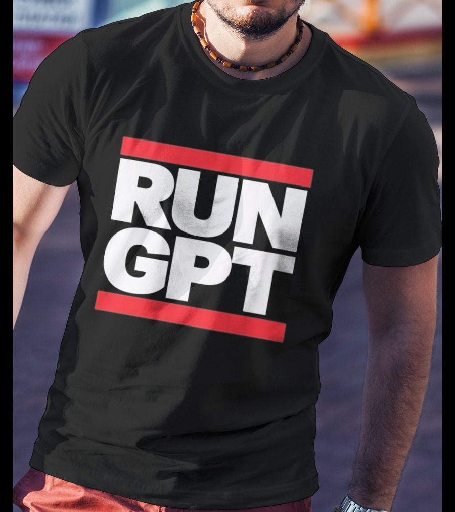 RUN GPT Bold Red White T-Shirt