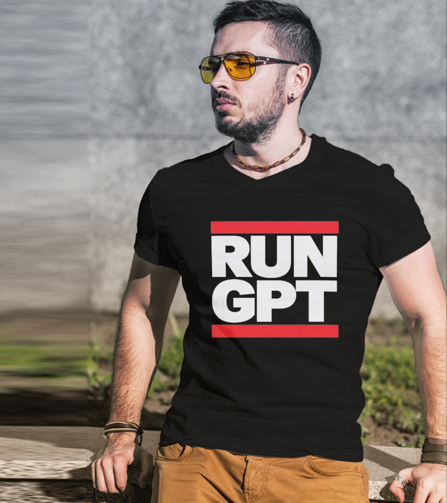 RUN GPT Bold Red White T-Shirt