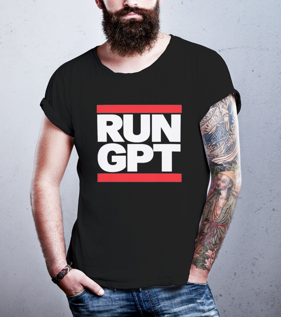 RUN GPT Bold Red White T-Shirt