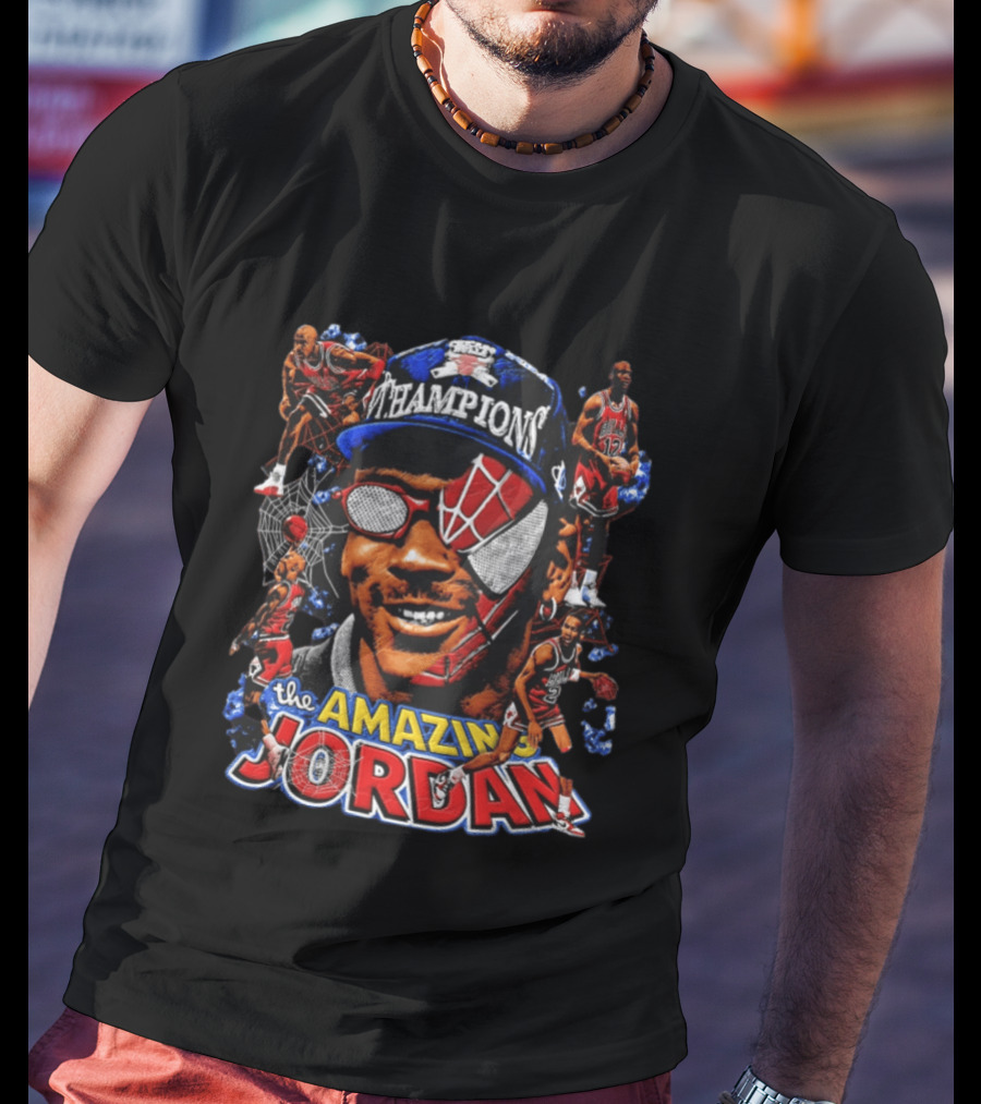The Amazing Jordan Champions Spider Man Chicago Bulls T-Shirt