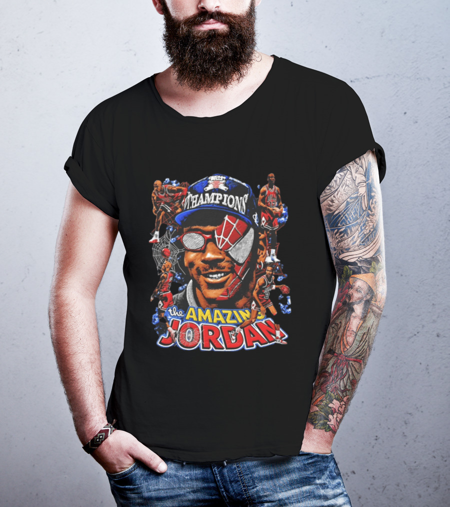The Amazing Jordan Champions Spider Man Chicago Bulls T-Shirt