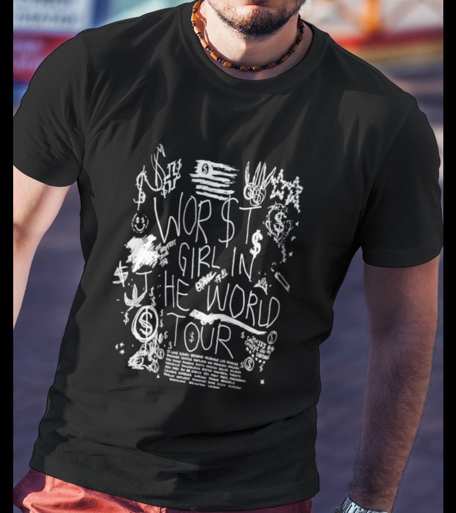 Slayyyter 2026 Worst Girl In The World Tour Dates Graffiti T-Shirt
