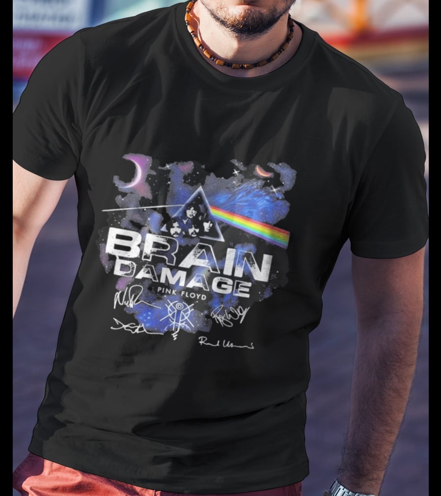 Pink Floyd Brain Damage Dark Side Of The Moon Prism Signatures T-Shirt