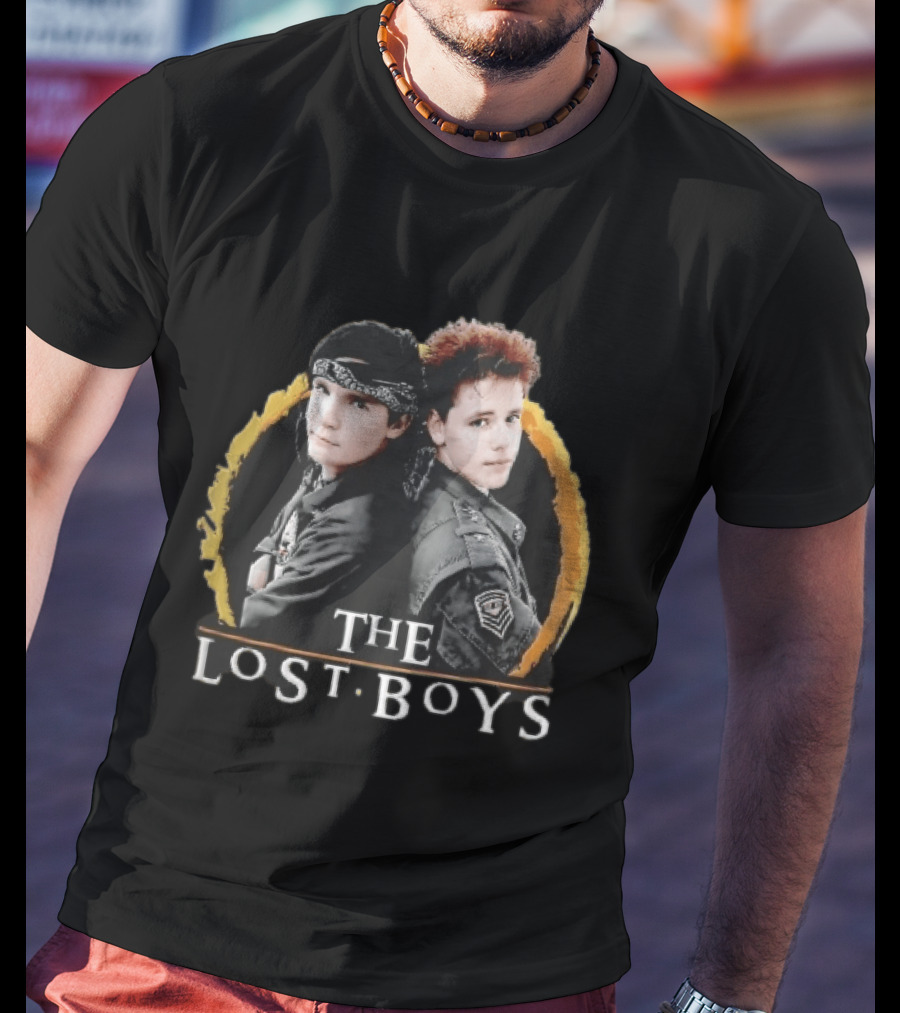 The Lost Boys Frog Brothers Standing Back Orange Ring T-Shirt