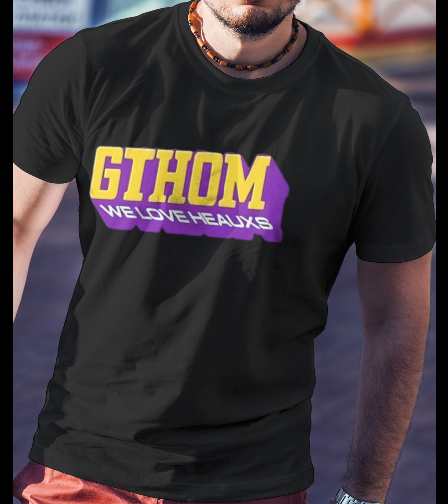 GTHOM We Love Heauxs Purple And Yellow Block Letters T-Shirt