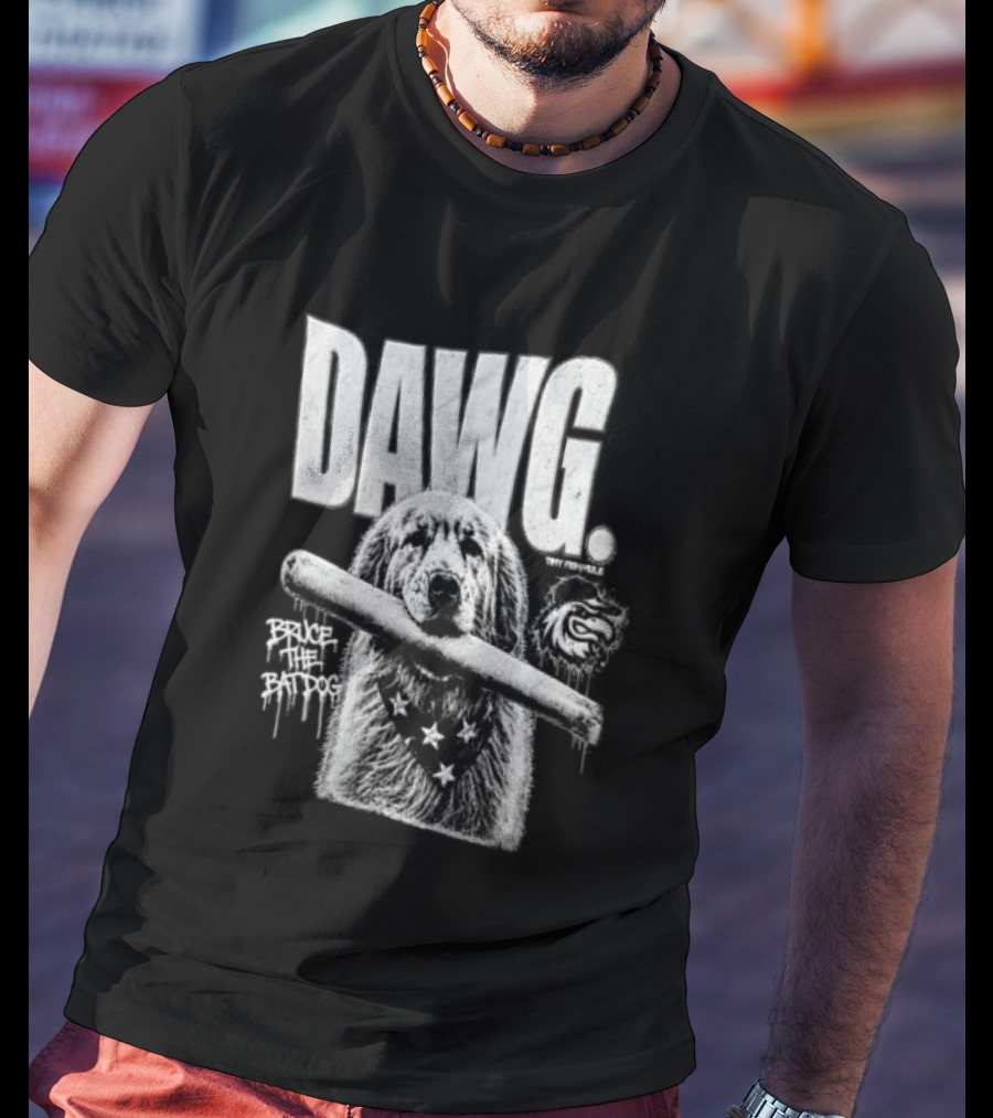 Dawg Bruce The Batdog Baseball Bat And Ball T-Shirt
