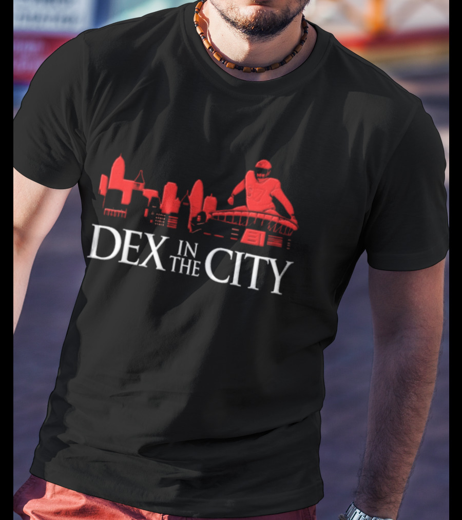Dexter Lawrence Number 97 Dex In The City New York Giants Skyline T-Shirt