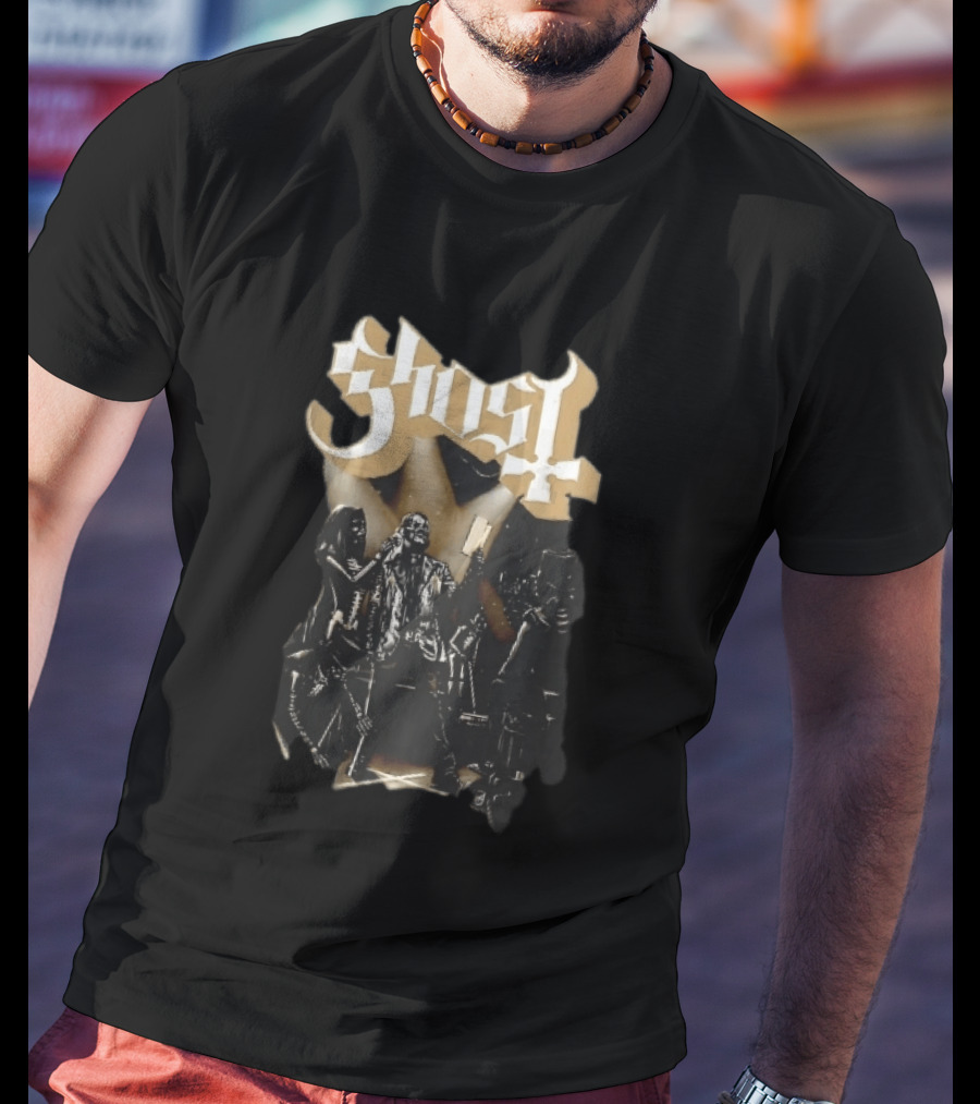 Ghost Skeleton Crew Holding Book Stage Spotlights T-Shirt