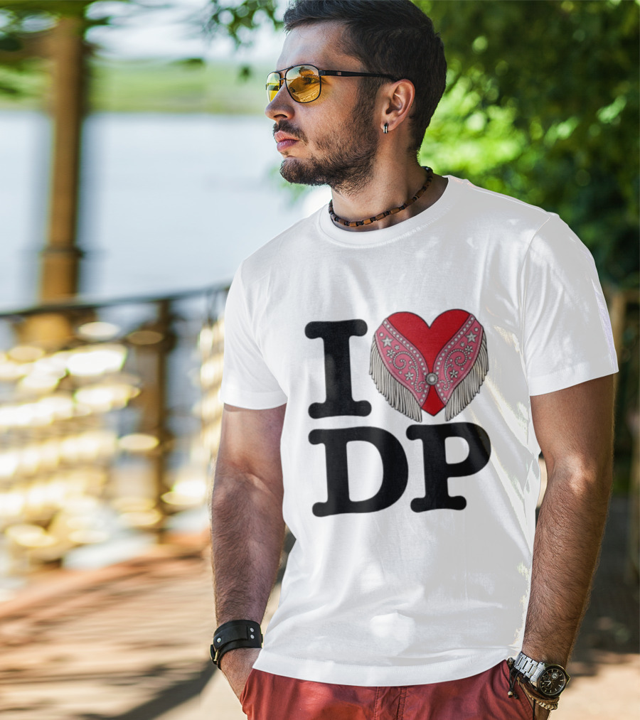 I Love DP Dolly Parton Heart Fringe Western T-Shirt