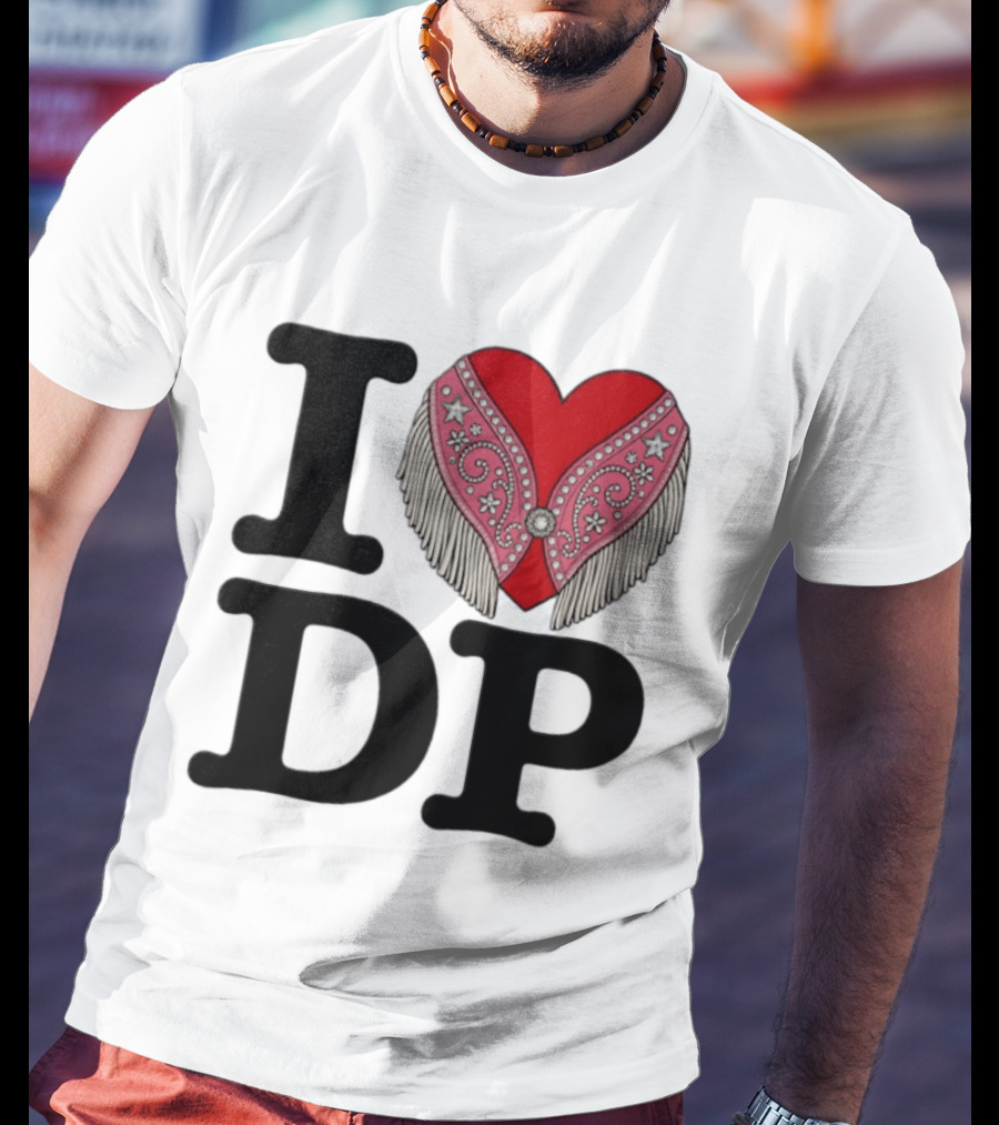 I Love DP Dolly Parton Heart Fringe Western T-Shirt
