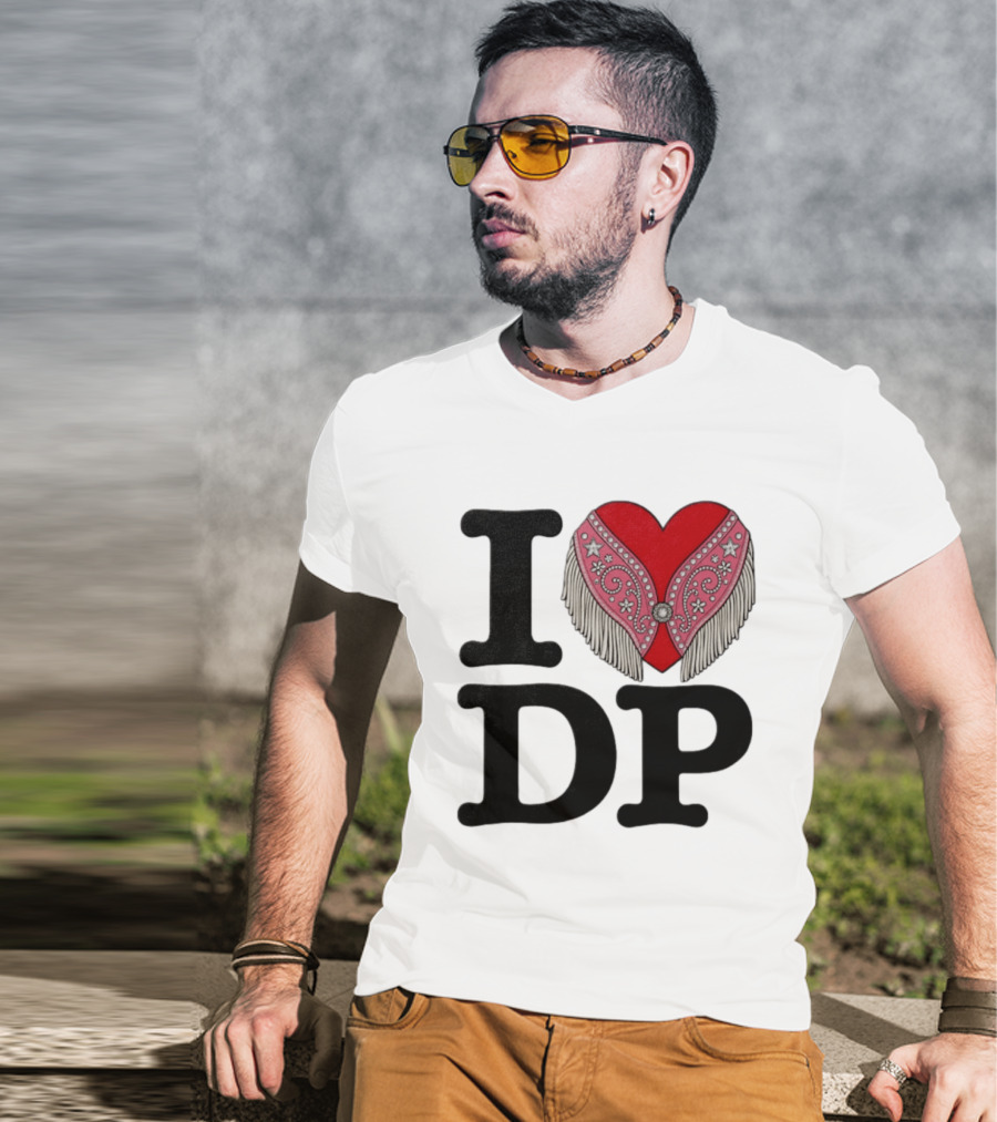 I Love DP Dolly Parton Heart Fringe Western T-Shirt