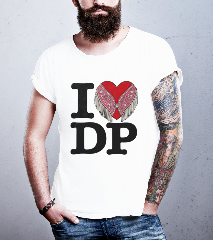 I Love DP Dolly Parton Heart Fringe Western T-Shirt