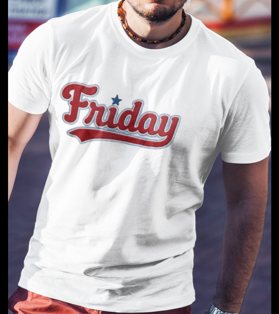 Philadelphia Phillies Friday Red Patriotic Baseball Star T-Shirt