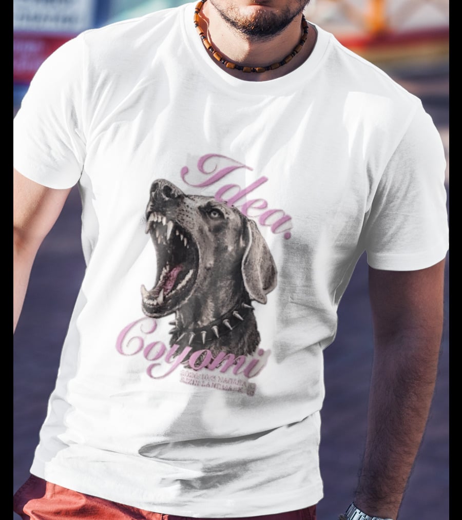 Rizin Idea Coyomi Nagasaki Snarling Dog Spiked Collar Pink Cursive 2024 T-Shirt