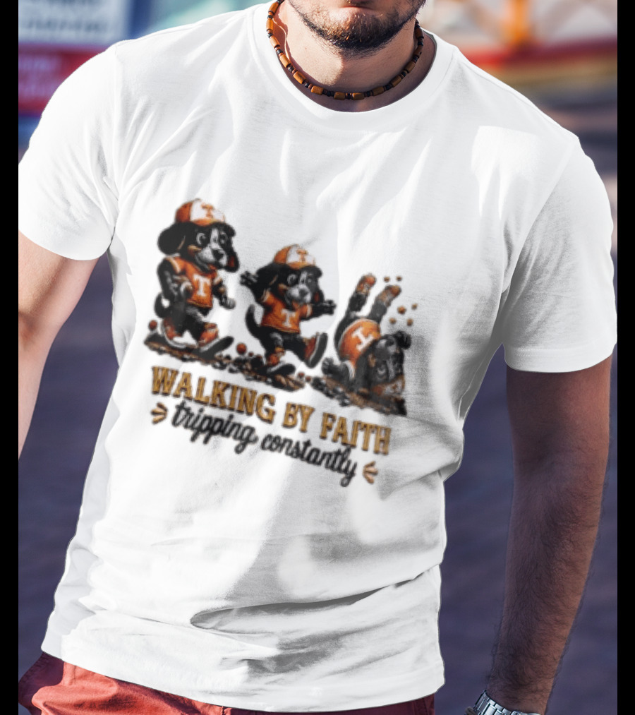 Tennessee Volunteers Walking By Faith Tripping Constantly Puppy T-Shirt