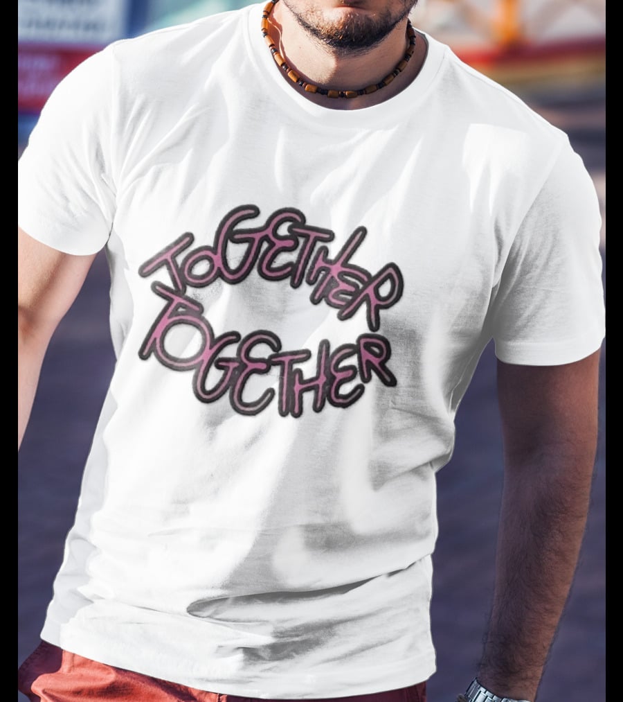 TOGETHER Pink Neon Script Lettering T-Shirt