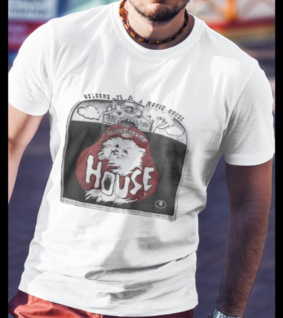 Welcome To A Movie House Ob Obayashi Film Toho Co Ltd Fluffy White Cat T-Shirt