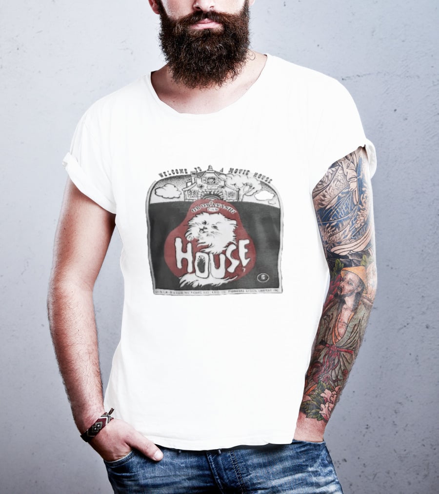 Welcome To A Movie House Ob Obayashi Film Toho Co Ltd Fluffy White Cat T-Shirt