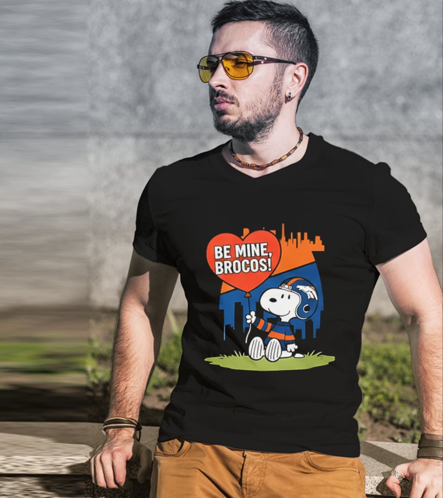 Be Mine Broncos Snoopy Valentine 2026 Denver Football Fan T-Shirt