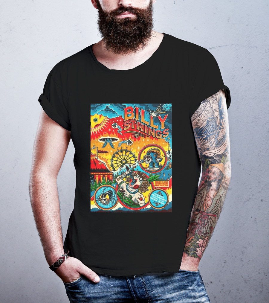 Billy Strings Ionia Freak Fair 2026 Night 2 Ionia MI August 29 UFO Carnival Extravaganza Ferris Wheel T-Shirt