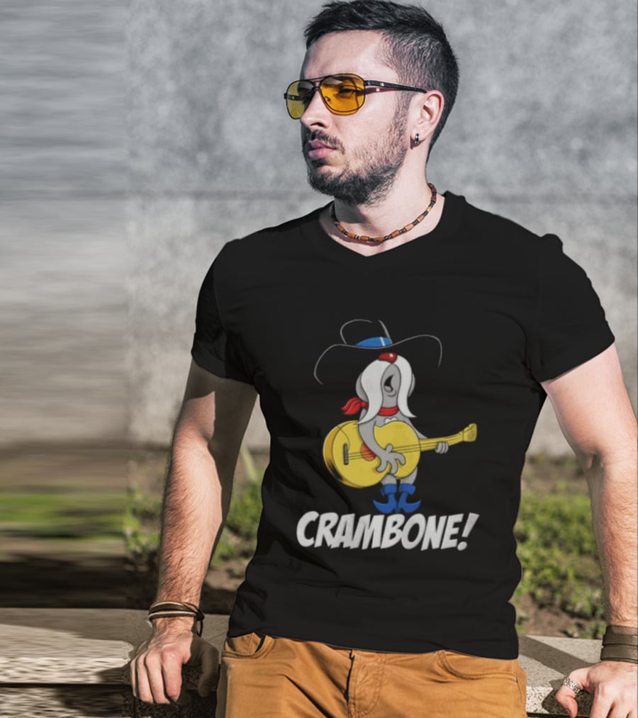 Crambone Guitar Playing Character With Cowboy Hat And Boots T-Shirt