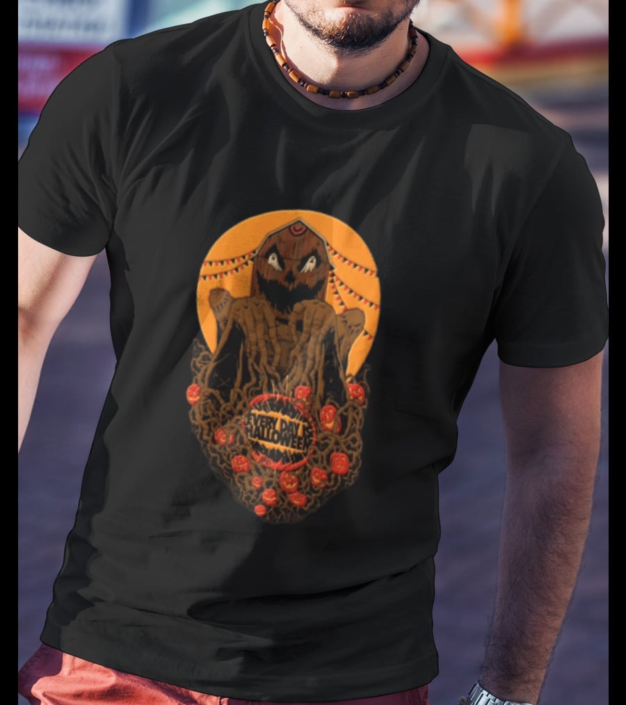 Every Day Is Halloween 2026 Creepy Pumpkin Monster With Tentacles And Bats T-Shirt