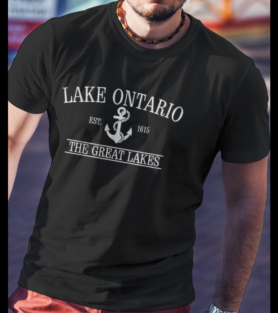 Lake Ontario Est 1615 Anchor The Great Lakes T-Shirt