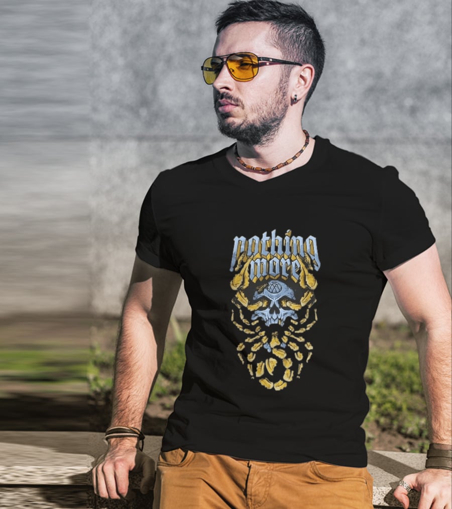 Nothing More Blue Skull Yellow Scorpion Claws Tail T-Shirt