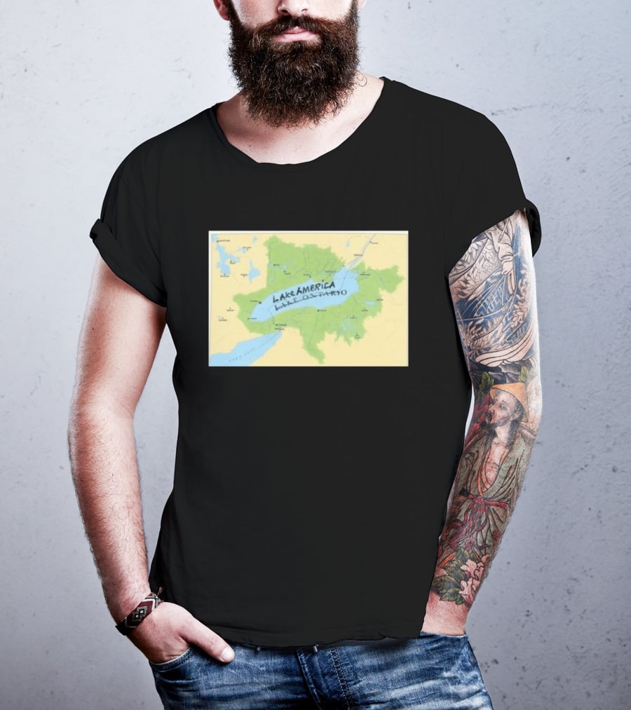 Lake Ontario Map Lake America Fun Geography Twist T-Shirt