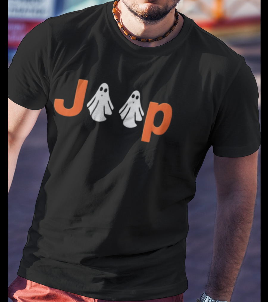 Jeep Ghost Halloween Spooky Theme Pumpkin T-Shirt