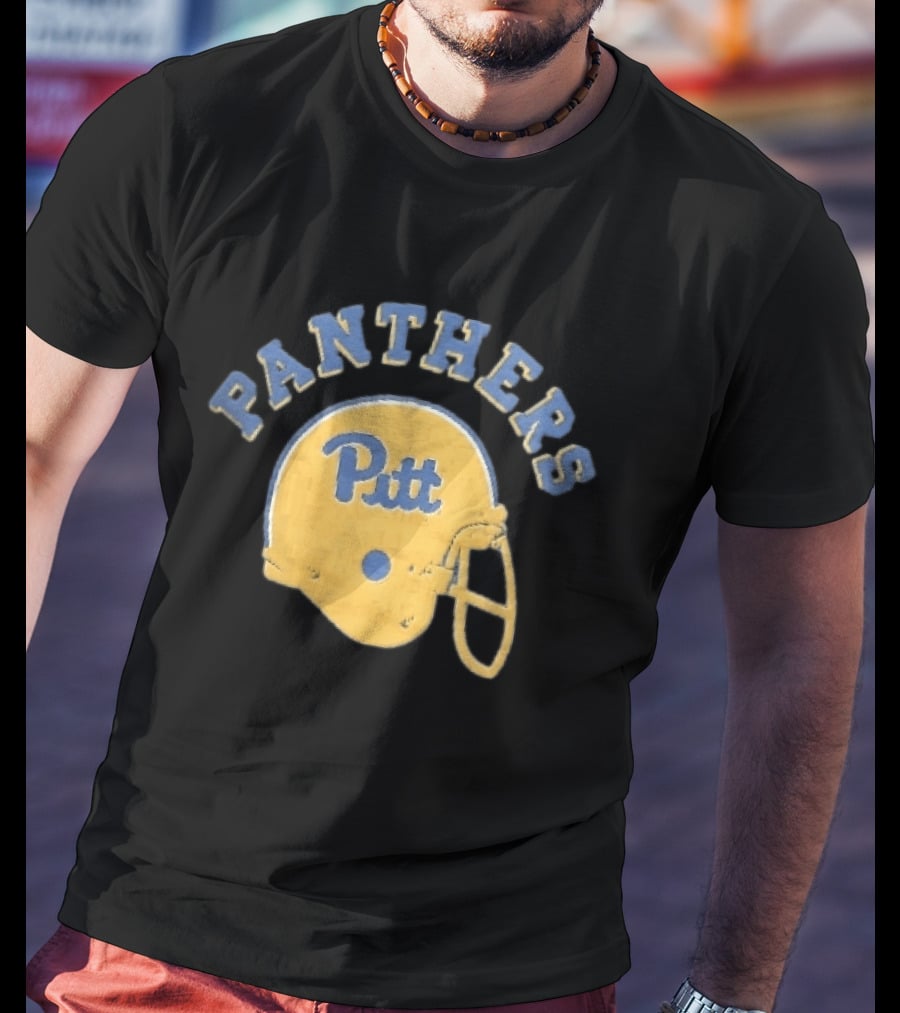 Pittsburgh Panthers NCAA Pitt Yellow Football Helmet Panthers T-Shirt