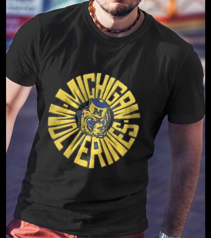 Michigan Wolverines NCAA Sailor Cap Radial Vintage Look T-Shirt